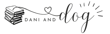DANI AND DOG Logo mit Herzchen und Buchstapel